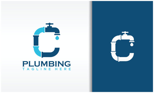 pipe logo with the shape of the letter C