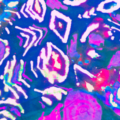 Fototapeta na wymiar African Textures. Rainbow Batik Background.