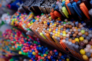 Background of lots assorted colorful marker pen set