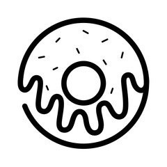 Donut icon. black and white icon.