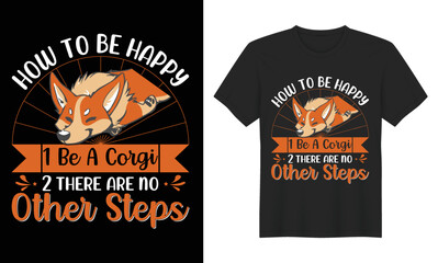  how to be happy corgis sleeping t-shirt design
