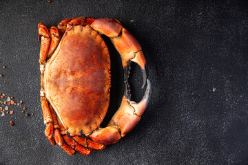 crab seafood boiled shellfish  fresh meal food snack on the table copy space food background rustic top view