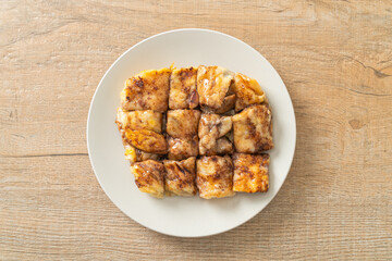roti with egg, banana and chocolate