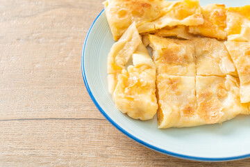 roti with egg and sweetened condensed milk