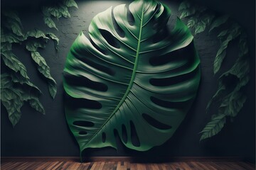 wallpaper designe with big leaf