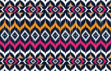 Ikat geometric folklore ornament with diamonds. Tribal ethnic 
vector texture. Seamless striped pattern in Aztec style. Folk embroidery. 
Indian, Scandinavian, Gypsy, Mexican, African rug.
