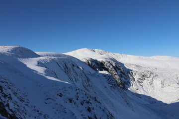 Obraz premium Snowdonia tryfan carneddau glyderau winter wales 