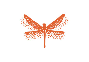 Dragonfly logo template design abstract icon isolated white background