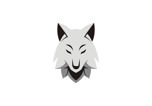 Fox logo template design abstract icon isolated white background