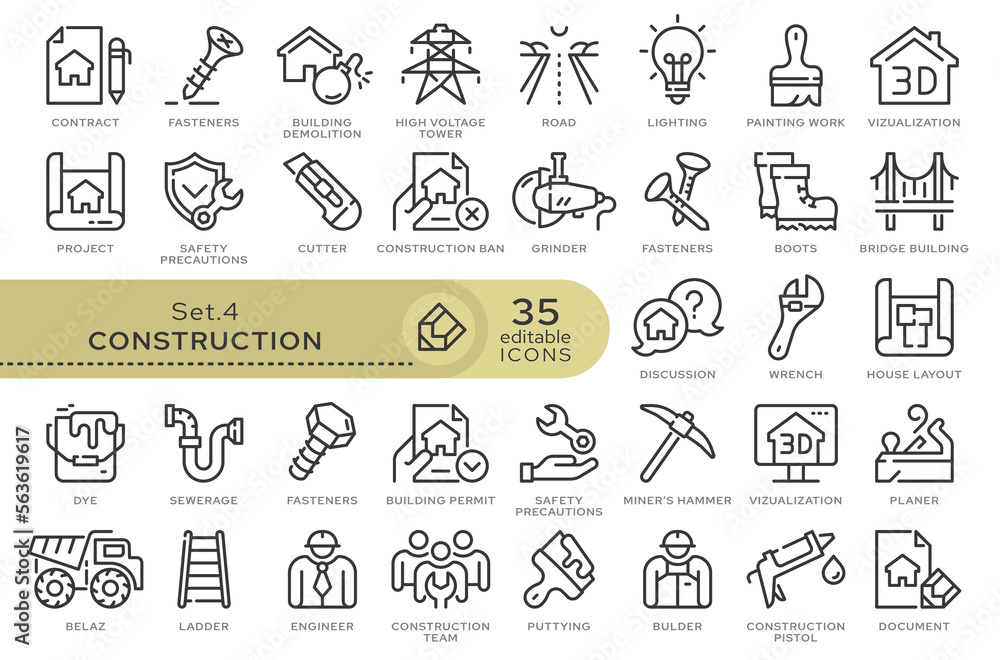 Aufkleber set of conceptual icons. vector icons in flat linear style for web sites, applications and other gra