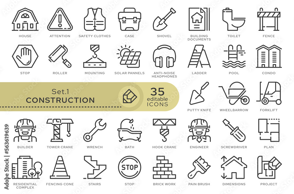 Aufkleber set of conceptual icons. vector icons in flat linear style for web sites, applications and other gra