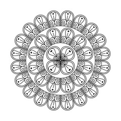Mandala Design Decorative Pattern Decoration Snowflake on black Flower Pattern Design