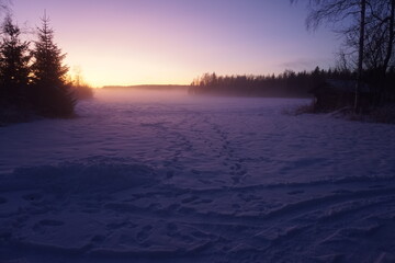 A beautiful, misty Winter evening in Finland