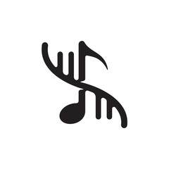 DNA music logo concept. DNA and music note icon. Logo template. design inspiration