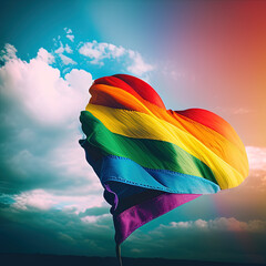 The Rainbow Flag: A Symbol of Diversity and Acceptance (AI Generated) - obrazy, fototapety, plakaty