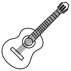Obraz na płótnie Canvas classical guitar line icon