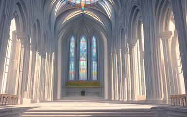 Obraz premium anime cathedral, church