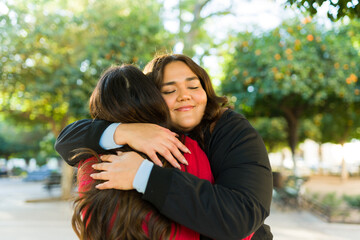 Loving women friends with a beautiful friendship