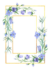 Gold frame with flowers and butterflies
