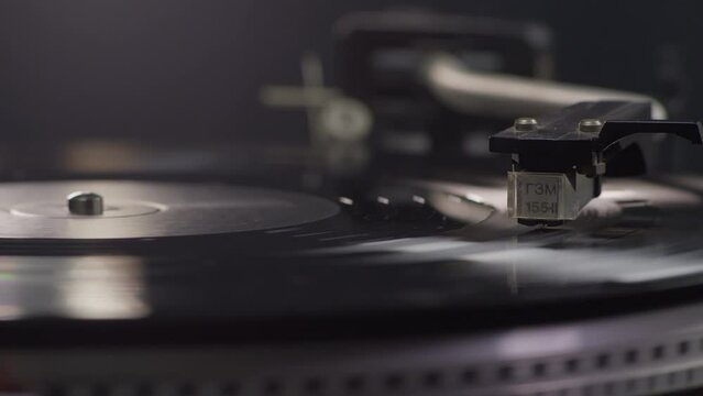 Vintage Vinyl Player Close-up