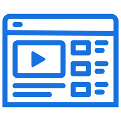 Video web page thin line icon. Web page with video player. Promotion, advertising in video. - 563625402