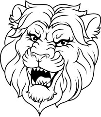 A lion angry lions team sports mascot roaring