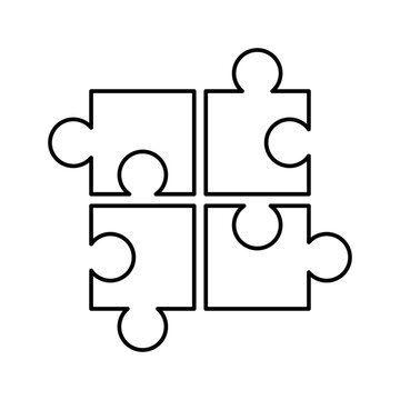 recommend clip art: Solution, strategy, puzzle outline icon. Line art vector.