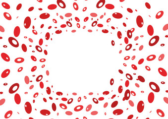 Kunstkarte für Copy Space, mit weißem und roten Hintergrund.