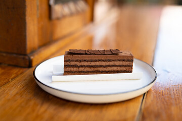 a delicious piece of cake, a dessert on a plate.