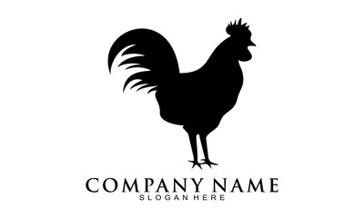 Fototapeta na wymiar Black rooster illustration vector logo