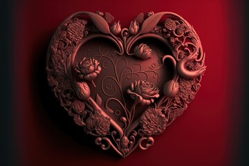 Heart shape made with roses, Valentines day