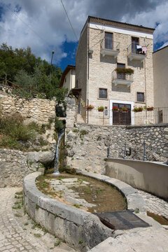 The old public laundry "I Canaje" in Pacentro, a charming village in the Italian Abruzzo.