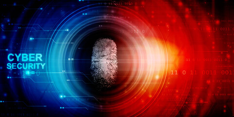 Fingerprint Scanning Technology Concept 2d Illustration