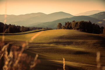 sunset in the mountains