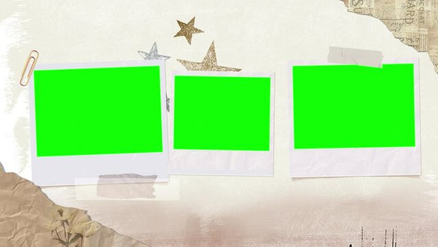 polaroid template animation with green screen chroma key
