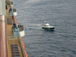 Pilot Boat as Seen From Onboard a Cruise Ship