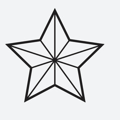 Five Pointed Star Colored Vector Icon. Stock illustration.