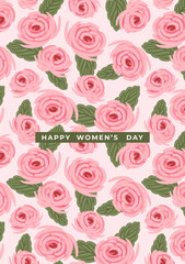 Vector template with beautiful flowers. Design concept for International Women s Day and other