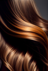 
Perfekte, gesunde und glänzende Haare im Fokus eines Portraits. Perfekt für Friseur- Haarfarbe- und Shampoo- werbung. -Generative Ai