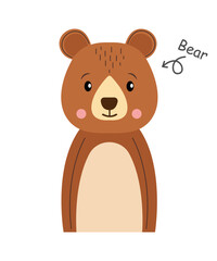 Bear . Cartoon character . Vector .