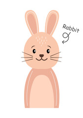 Rabbit . Cartoon character . Vector .