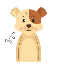 Dog . Cartoon character . Vector .