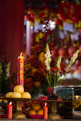 The presentations to the God in Sam Poo Kong Temple. Semarang. Indonesia.