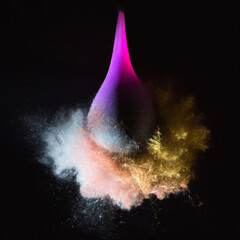 colorful balloon explosion with Generative AI technology