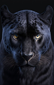 Black panther portrait. Generative AI