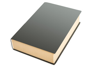 Gray book on a white background.