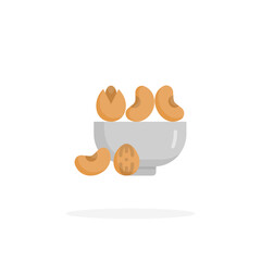 Bean Nuts icon flat. Vector illustration on white background. Can used for web, app, digital product, presentation, UI and many more.
