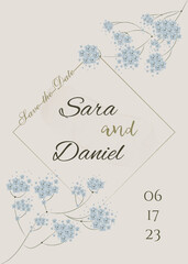 Wedding invitation. Wedding invitations in watercolor style