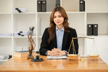 Businesswoman Lawyers having  Concepts of  Legal services at the law office work Legal advice online