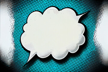 Leere, wei&szlig;e Pop-Art Sprechblase im Retro-Comic-Stil mit Platz f&uuml;r Text - Generative Ai
